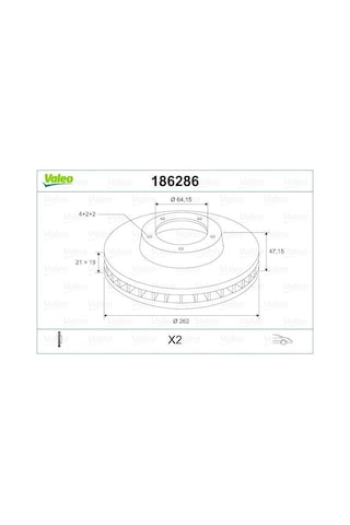 Rover 200 400 1.6 90-96 Ön Fren Diski Havalı Tk.Kalın 4x47x262 MM
