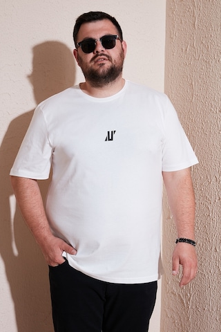 Buratti Pamuklu Regular Fit Bisiklet Yaka Büyük Beden Erkek T Shirt 5902753B Beyaz