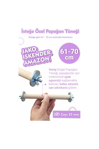 Vixpet Papağan Tüneği 61-70 CM Çapı 25 MM İsteğe Özel Jako Monk Amazon Senegal Konur