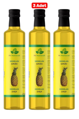 3 Adet Bromelain Ananas Ve Koenzim Q10 İçeren Detox Şurubu 250 Ml