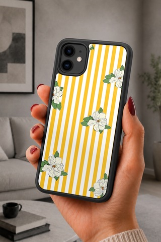 İphone 11 Uyumlu Manolya Desenli Kamera Korumalı Darbelere Dayanıklı Kılıf 1113-manolya-iphone11