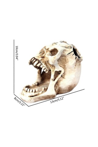 Fortunelane Kafta Baş Süsü İskelet Kalemlik Masaüstü Kalem Düzenleyici Makyaj Fırçası Araçları Depolama Beyaz