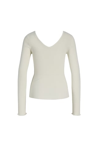 Jack & Jones Kadin V Yaka Triko Üst- Linn - 12288495 Vanilla Ice