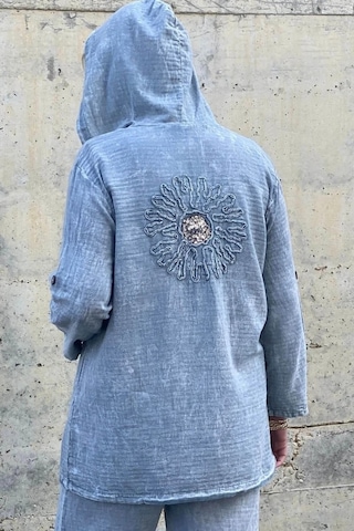 Kadın Gri Güneş Keten Ceket Gri