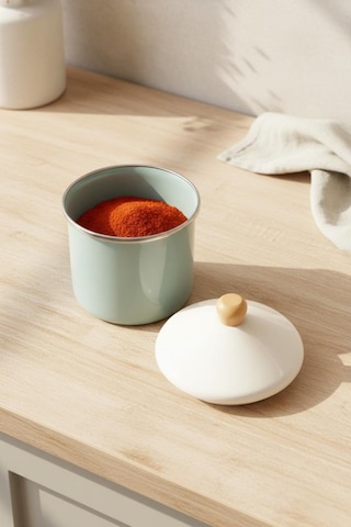 Bambum Nostalji - Ahşap Saplı Baharatlık Açık Yeşil 12 Cm Açık Yeşil