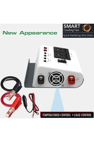 Xindoker 12v'den 220v'ye Dönüştürücü, 300w Geliştirilmiş Sinüs Dalga, Dijital Led Ekranlı Araç İçin Inverter