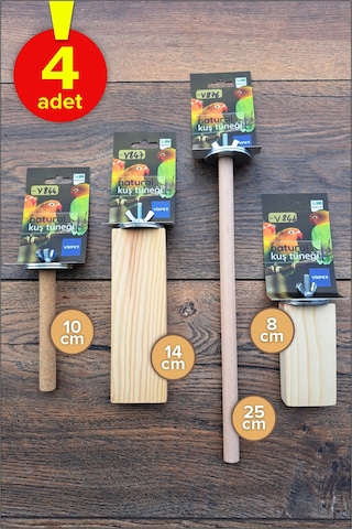 Venty 4'lü Pedikürlü Papağan Tünek Seti Muhabbet, Forpus, Sevda, Cennet - M112