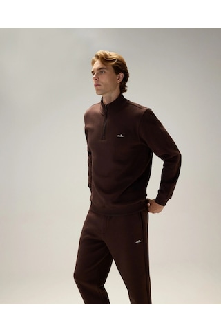 Ellesse 6wm1010-brw Erkek Fermuarlı Sweat Kahverengi