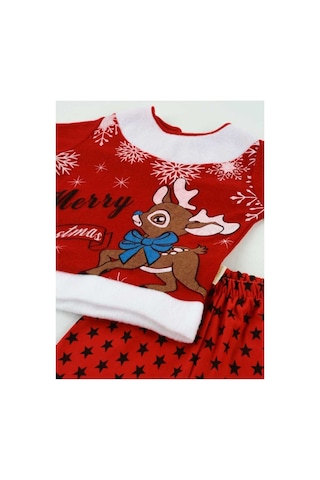 Pazarız Pembecin Kırmızı Noel Kız Çocuk Takım Kırmızı