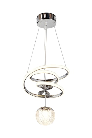 Ey-El Tasarım Kaos Mini Modern Sarkıt Led Avize Taşlı Krom