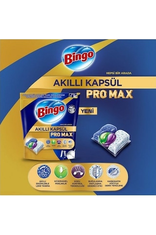 Bingo Akıllı Kapsül Pro Max Bulaşık Makinesi Deterjanı Tableti 4 x 60'lı