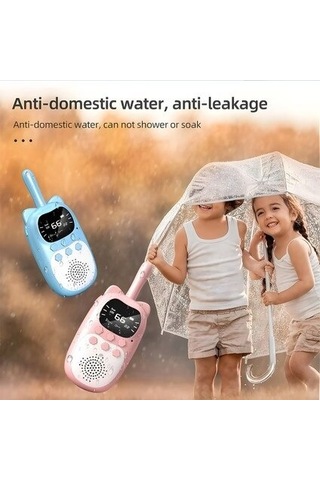 Jokmae Çocuklar İçin 3km Menzilli Kablosuz Telsiz Seti - Usb Şarjlı, Gece Aydınlatmalı, Aile İletişimi İçin Pembe-mavi İkili Paket