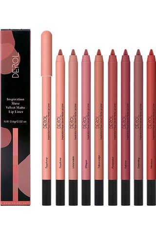 Mufunye Çok Amaçlı, Kolay Uygulanır, Suya Dayanıklı Ruj Kalemi Seti - Uzun Süren Mat Bitiriş