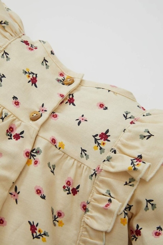 Defacto Kız Bebek Bisiklet Yaka Twill Çiçek Desenli Uzun Kollu Gömlek D2993A524AUBG744 Bej