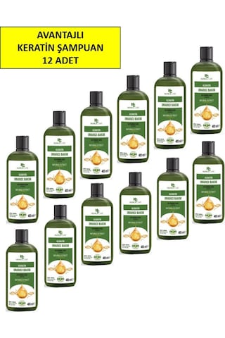 Keratin Saç Dökülmesine Karşı Şampuan 485 Ml 12'li Paket Tüm Saç Tipleri