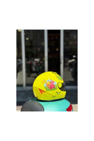 Çocuk Kaskı Ece 22.06 Sertifikalı / Fullface Kask / Ekstra Hafif Ve Konforlu Sarı