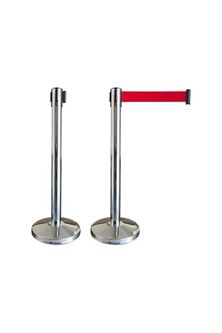 Şerit Güvenlik Bariyeri Paslanmaz Şerit Bariyer Yönlendirme Bariyeri - 304 Krom 10 Adet