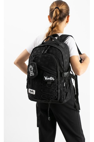 Ventis Cüzdanlı Unisex Okul Çantası Lise Ortaokul Günlük Sırt Çantası 43 30 Cm Vnt9-b Siyah