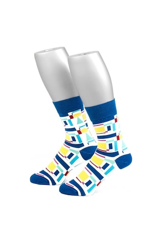 Ozzy Socks Kare Desenli Çorap Çok Renkli