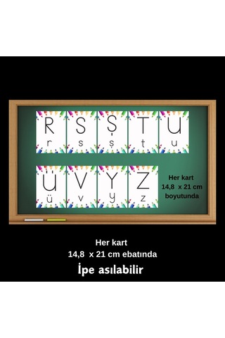İlkokul Alfabe Kartları 01 Asılabilir 7