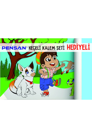 30x120 Boyama Rulosu Yaman Çiftlik Hayatı + Pensan 12'li Keçeli Boya Kalemi