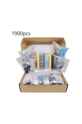 Xuweiwei 1 Takım 1900 Adet Elektronik Bileşen Seti Kondansatör Direnç Led Transistör Dc Giriş Pcb Öğrenme Projeler Ve Profesyonel Kullanım İçin
