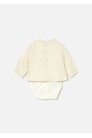 Kız Bebek Müslin Tulum Krem 2723 Krem