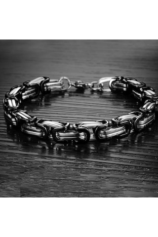 Chavin Kral Model 6 Mm. Siyah Gri Çelik Erkek Bileklik Az68Sy Çok Renkli
