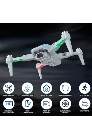 Rc Quadcopter Katlanabilir Otomatik Dönüş Geri Takip Özellikli 4k Video Wifi Kamera Fpv Drone