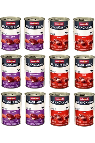 Animonda Gran Carno 2 Çeşit Sığır + Sığır Ve Kuzu Etli Karma Köpek Konserve 400 G X 12 Adet Animonda Gran Carno 2 Çeşit Sığır + Sığır Ve Kuzu Etli Karma Köpek Konserve 400 G X 12 Adet