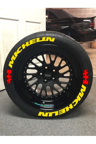 Lastik Yazısı 8Xli Mıchelın Sarı+Bayrak Kırmızı