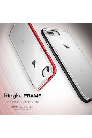 Ringke Frame Apple Uyumlu iPhone 7 İle Çerçeveli Bumper Kılıf Blaze Red