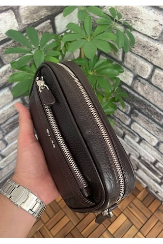 Guard Leather Guard Kahverengi Hakiki Deri Şifreli El Çantası Çok Renkli