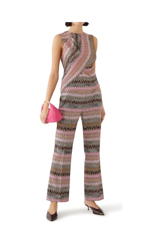 Missoni Zigzag Desenli Lame Viskon Karışımlı Kısa Pantolon Kahverengi