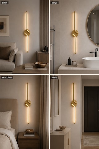AvizeGO Rosa Modern Led Duvar Apliği Günışığı Eskitme