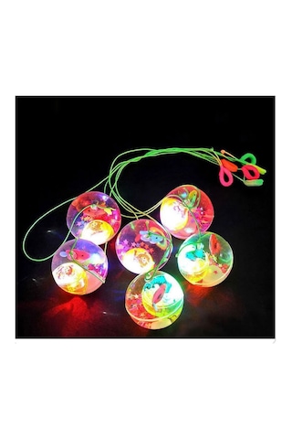 Sulu Top Şeffaf Oyuncak Işıklı Topikili Top 6 Cm