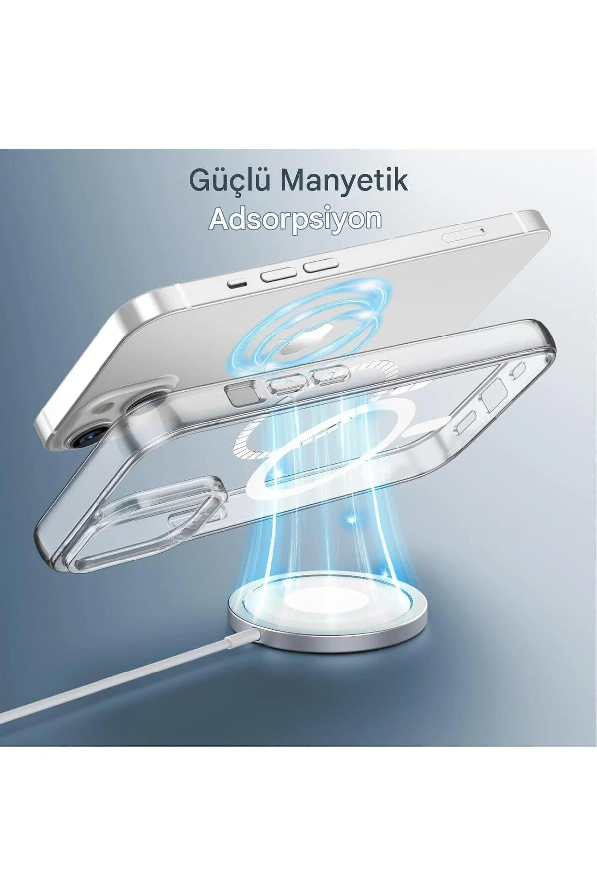Apple Uyumlu iPhone 15 Şeffaf Magsafe Kılıf Şeffaf