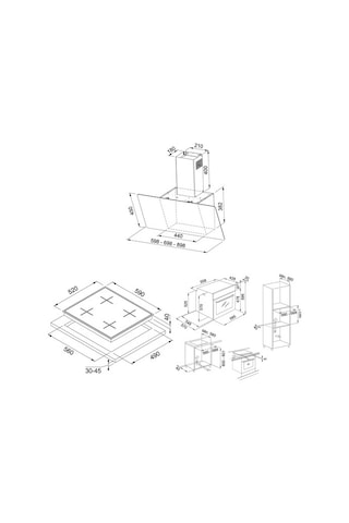 Franke FPJ 615 V BK/SS Davlumbaz + FHNS 604 4G BK C Ocak + FSL 86 H B Fırın Set