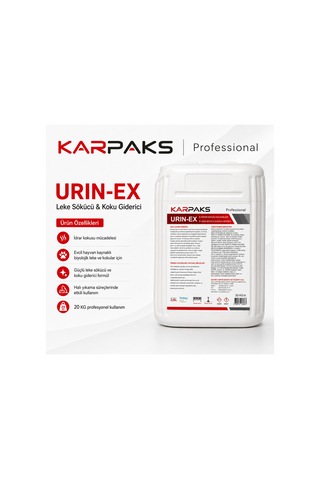 Urin-ex Profesyonel İdrar Lekesi Ve Koku Giderici 20 Kg Evcil Hayvan Kaynaklı Lekeler İçin