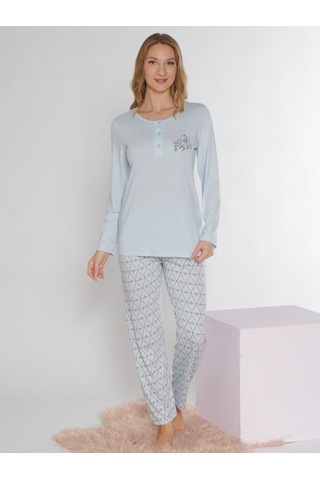 Uzun Kol Pijama Takımı Alperi 790-81 Mavi