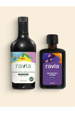 Ravla Mor Meyveli Karışım 330 G + Ravla Organik Zeytinyağı 500 ML Yüksek Polifenol Serisi