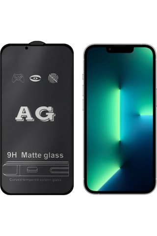 Ally Apple     Uyumlu iPhone 13 Pro Max 6.7inç Full Glue Matte Tempered Cam Ekran Koruyucu- 5775