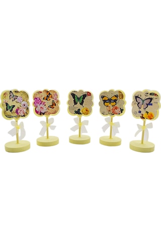 Gen-of Dekoratif Kelebek Not Tutucu Xf5742 Sarı