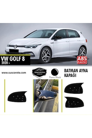 Vw Golf 8 2019 Sonrası Uyumlu Batman Yarasa Ayna Kapağı Piano Black ABS Plastik (00) (ŞüsCarOto Aksesuar)