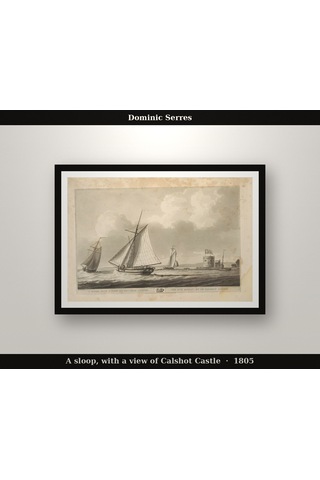 Dominic Serres A Sloop, With A View Of Calshot Castle 1805 Poster, İllüstrasyon Duvar Tablosu