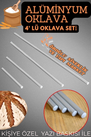 4'lü Masterchef Alüminyum Paslanmaz 30-50-75-100 Cm Oklava Seti