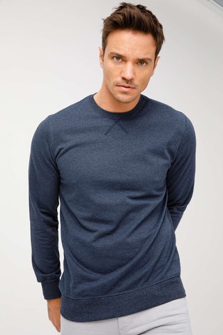 Igs İgs Erkek İndigo Modernfıt / Ekstra Dar Kalıp Bisiklet Yaka Sweatshirt İndigo
