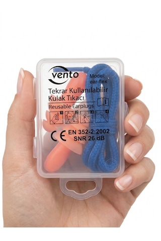 Çam Tipi Tekrar Kullanılabilir Kulak Tıkacı 9 Çift