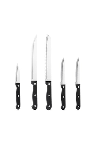 Tantitoni 5 Parça Siyah Saplı Bıçak Seti Soft Bck24002set5s