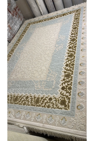 Sanat Halı Delüks 6970 Salon Halısı Krem Mavi